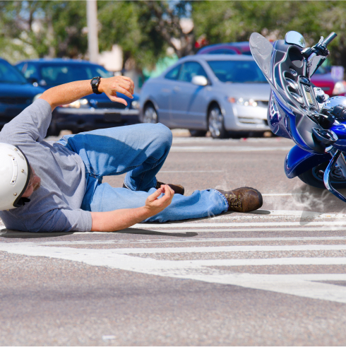 motorcycle accident on the street